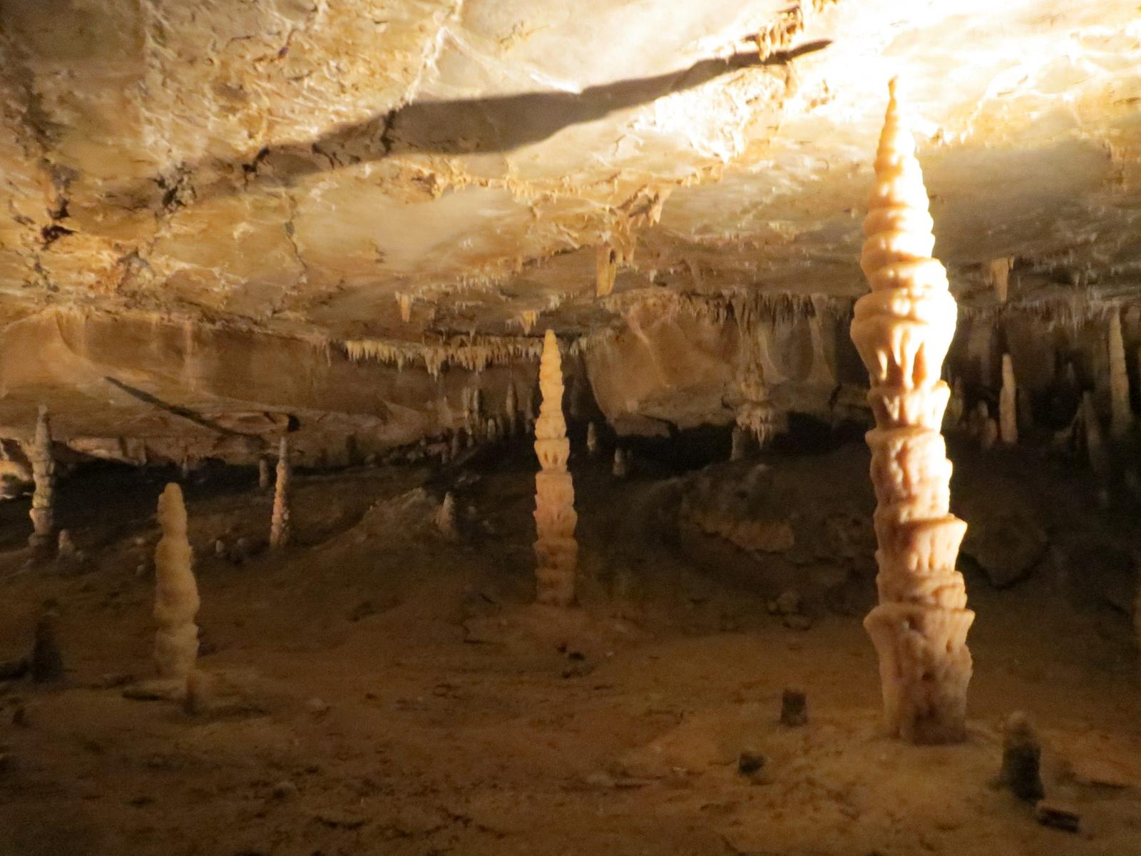 Stalagmites inside Marengo Cave, Indiana