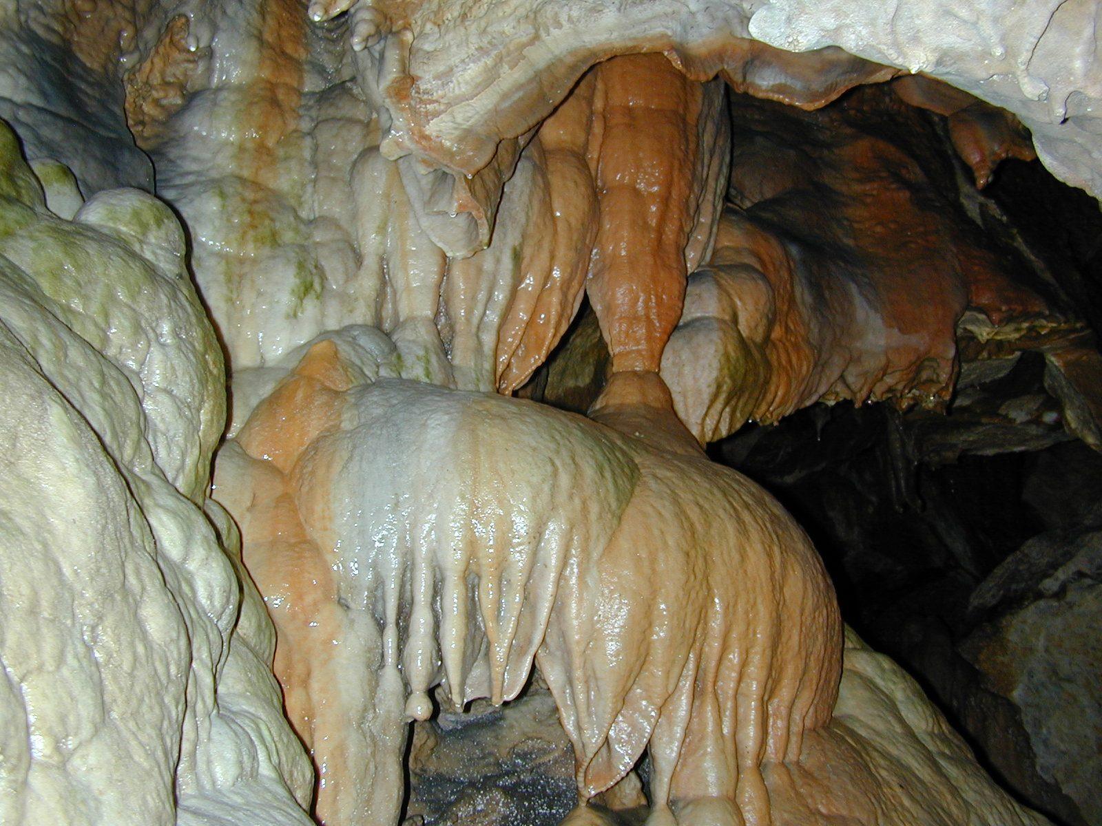 Flowstone formations inside Linville Caverns, North Carolina