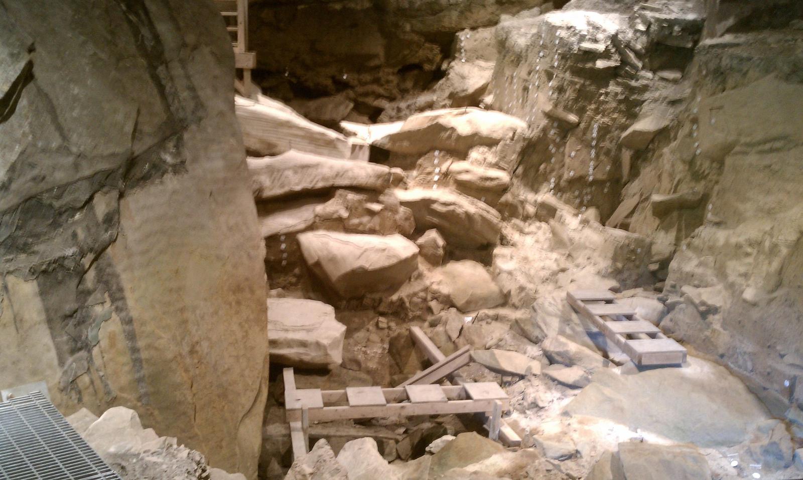 The excavated rock shelter at Meadowcroft, Pennsylvania