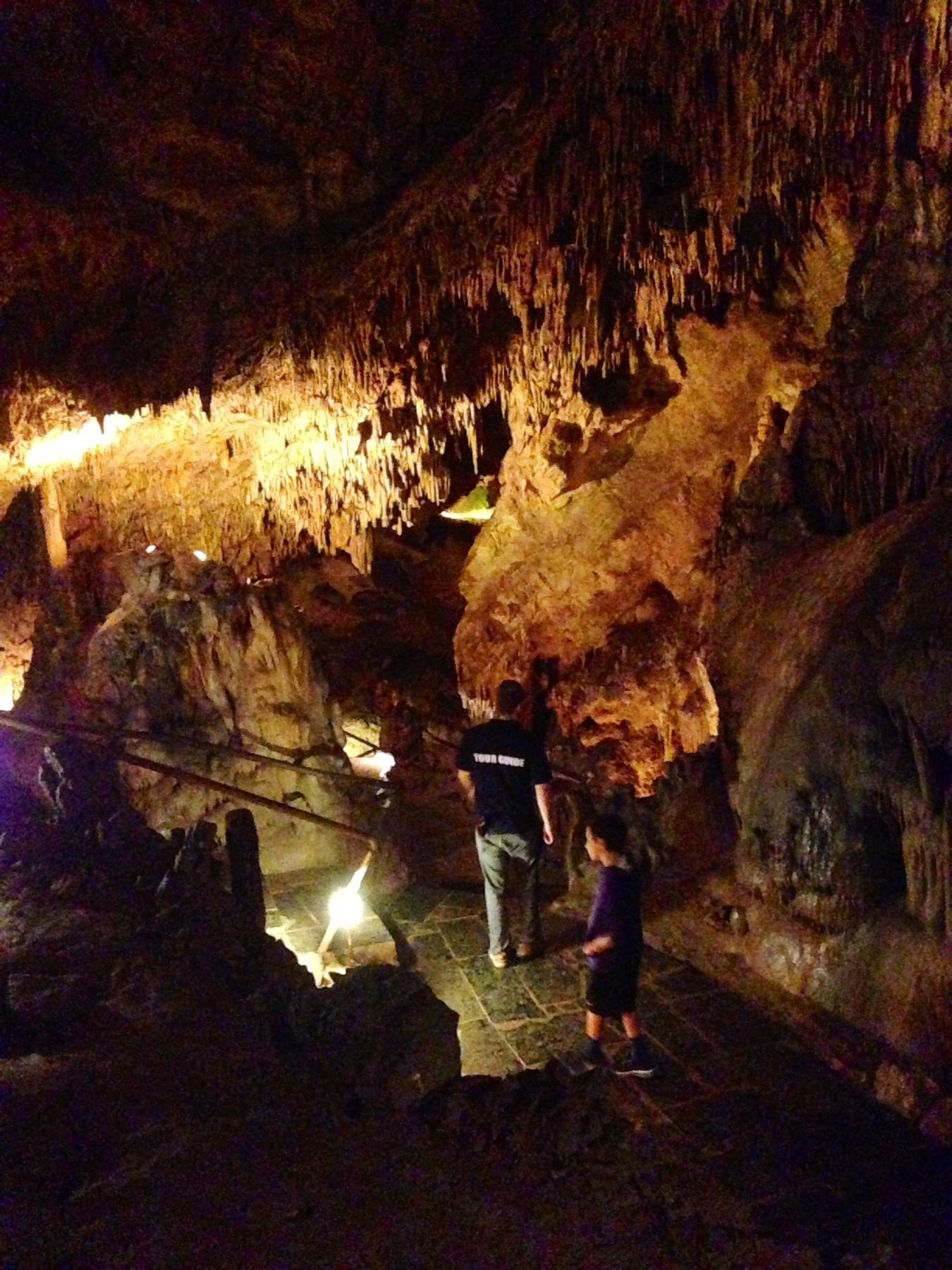 Visitors walking through Dixie Caverns, Virginia