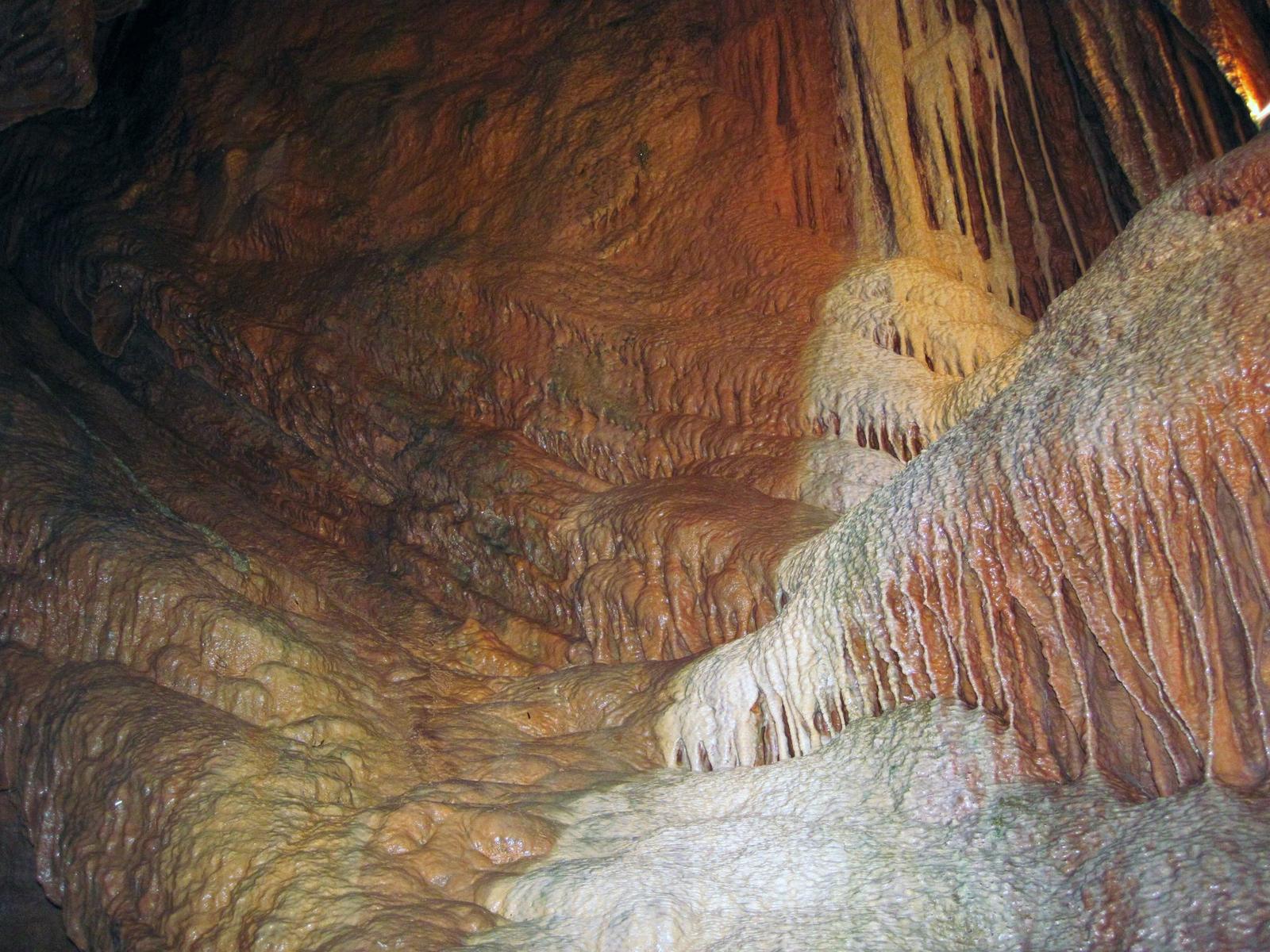 Travertine flowstone inside Shenandoah Caverns, Virginia